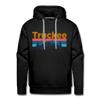Premium Truckee, California Hoodie - Retro Mountain & Birds Premium Men's Truckee Sweatshirt / Hoodie - black