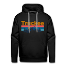 Premium Truckee, California Hoodie - Retro Mountain & Birds Premium Men's Truckee Sweatshirt / Hoodie - black