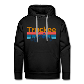 Premium Truckee, California Hoodie - Retro Mountain & Birds Premium Men's Truckee Sweatshirt / Hoodie - black