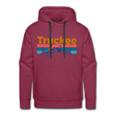 Premium Truckee, California Hoodie - Retro Mountain & Birds Premium Men's Truckee Sweatshirt / Hoodie - burgundy