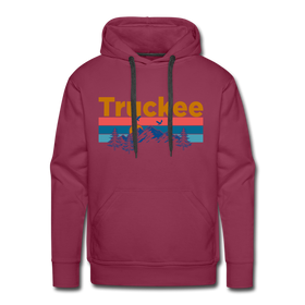 Premium Truckee, California Hoodie - Retro Mountain & Birds Premium Men's Truckee Sweatshirt / Hoodie - burgundy