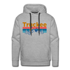 Premium Truckee, California Hoodie - Retro Mountain & Birds Premium Men's Truckee Sweatshirt / Hoodie - heather grey