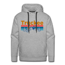 Premium Truckee, California Hoodie - Retro Mountain & Birds Premium Men's Truckee Sweatshirt / Hoodie - heather grey