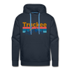 Premium Truckee, California Hoodie - Retro Mountain & Birds Premium Men's Truckee Sweatshirt / Hoodie - navy
