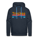 Premium Truckee, California Hoodie - Retro Mountain & Birds Premium Men's Truckee Sweatshirt / Hoodie - navy