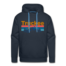 Premium Truckee, California Hoodie - Retro Mountain & Birds Premium Men's Truckee Sweatshirt / Hoodie - navy