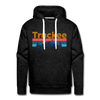 Premium Truckee, California Hoodie - Retro Mountain & Birds Premium Men's Truckee Sweatshirt / Hoodie - charcoal grey