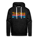 Premium Truckee, California Hoodie - Retro Mountain & Birds Premium Men's Truckee Sweatshirt / Hoodie - charcoal grey