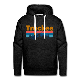 Premium Truckee, California Hoodie - Retro Mountain & Birds Premium Men's Truckee Sweatshirt / Hoodie - charcoal grey