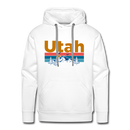 Premium Utah Hoodie - Retro Mountain & Birds Premium Men's Utah Sweatshirt / Hoodie - white