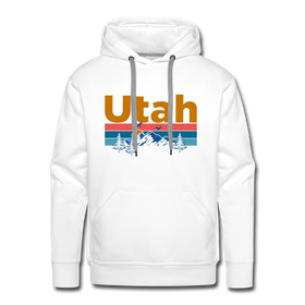 Premium Utah Hoodie - Retro Mountain & Birds Premium Men's Utah Sweatshirt / Hoodie - white