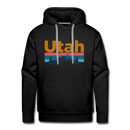 Premium Utah Hoodie - Retro Mountain & Birds Premium Men's Utah Sweatshirt / Hoodie - black