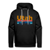 Premium Utah Hoodie - Retro Mountain & Birds Premium Men's Utah Sweatshirt / Hoodie - black