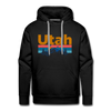 Premium Utah Hoodie - Retro Mountain & Birds Premium Men's Utah Sweatshirt / Hoodie
