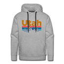 Premium Utah Hoodie - Retro Mountain & Birds Premium Men's Utah Sweatshirt / Hoodie - heather grey