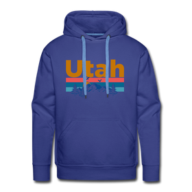 Premium Utah Hoodie - Retro Mountain & Birds Premium Men's Utah Sweatshirt / Hoodie - royalblue