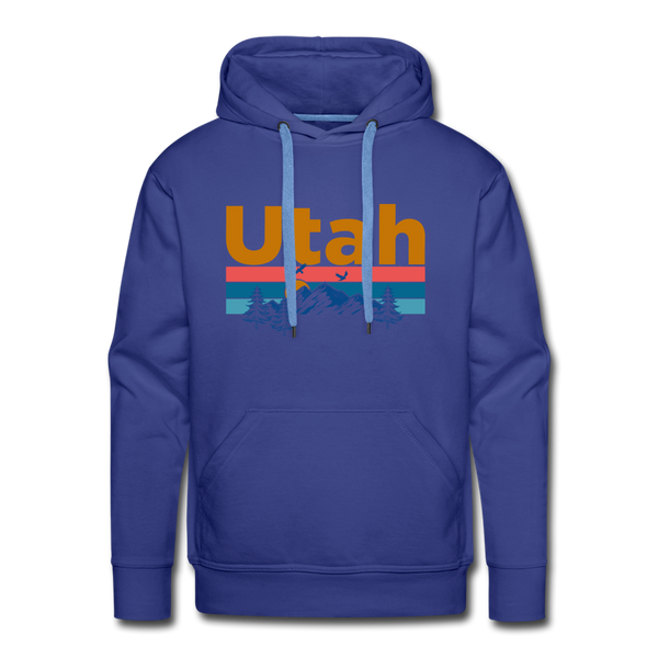 Premium Utah Hoodie - Retro Mountain & Birds Premium Men's Utah Sweatshirt / Hoodie - royalblue