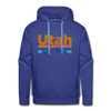 Premium Utah Hoodie - Retro Mountain & Birds Premium Men's Utah Sweatshirt / Hoodie