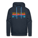 Premium Winter Park, Colorado Hoodie - Retro Mountain & Birds Premium Men's Winter Park Sweatshirt / Hoodie - navy