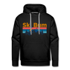 Premium Ski Bum Hoodie - Retro Mountain & Birds Premium Men's Ski Bum Sweatshirt / Hoodie