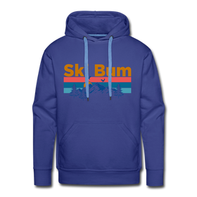 Premium Ski Bum Hoodie - Retro Mountain & Birds Premium Men's Ski Bum Sweatshirt / Hoodie - royalblue