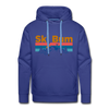 Premium Ski Bum Hoodie - Retro Mountain & Birds Premium Men's Ski Bum Sweatshirt / Hoodie