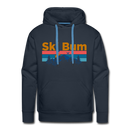 Premium Ski Bum Hoodie - Retro Mountain & Birds Premium Men's Ski Bum Sweatshirt / Hoodie - navy