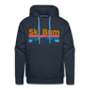 Premium Ski Bum Hoodie - Retro Mountain & Birds Premium Men's Ski Bum Sweatshirt / Hoodie - navy