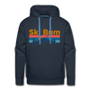 Premium Ski Bum Hoodie - Retro Mountain & Birds Premium Men's Ski Bum Sweatshirt / Hoodie