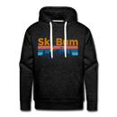 Premium Ski Bum Hoodie - Retro Mountain & Birds Premium Men's Ski Bum Sweatshirt / Hoodie - charcoal grey