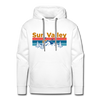 Premium Sun Valley, Idaho Hoodie - Retro Mountain & Birds Premium Men's Sun Valley Sweatshirt / Hoodie - white