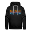 Premium Sun Valley, Idaho Hoodie - Retro Mountain & Birds Premium Men's Sun Valley Sweatshirt / Hoodie - black