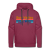 Premium Sun Valley, Idaho Hoodie - Retro Mountain & Birds Premium Men's Sun Valley Sweatshirt / Hoodie - burgundy