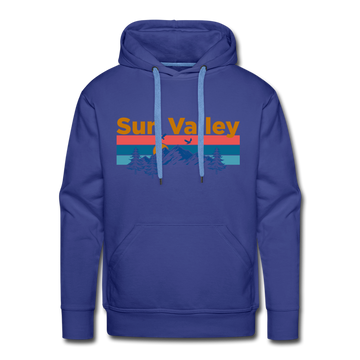 Premium Sun Valley, Idaho Hoodie - Retro Mountain & Birds Premium Men's Sun Valley Sweatshirt / Hoodie - royalblue
