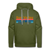 Premium Sun Valley, Idaho Hoodie - Retro Mountain & Birds Premium Men's Sun Valley Sweatshirt / Hoodie - olive green