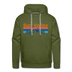 Premium Sun Valley, Idaho Hoodie - Retro Mountain & Birds Premium Men's Sun Valley Sweatshirt / Hoodie - olive green