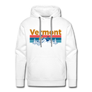 Premium Vermont Hoodie - Retro Mountain & Birds Premium Men's Vermont Sweatshirt / Hoodie - white