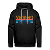 Premium Vermont Hoodie - Retro Mountain & Birds Premium Men's Vermont Sweatshirt / Hoodie - black