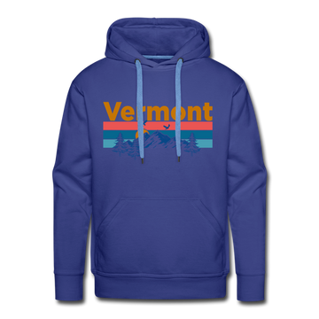 Premium Vermont Hoodie - Retro Mountain & Birds Premium Men's Vermont Sweatshirt / Hoodie - royalblue