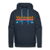 Premium Vermont Hoodie - Retro Mountain & Birds Premium Men's Vermont Sweatshirt / Hoodie - navy