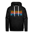Premium Vermont Hoodie - Retro Mountain & Birds Premium Men's Vermont Sweatshirt / Hoodie - charcoal grey