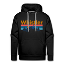 Premium Whistler, Canada Hoodie - Retro Mountain & Birds Premium Men's Whistler Sweatshirt / Hoodie - black