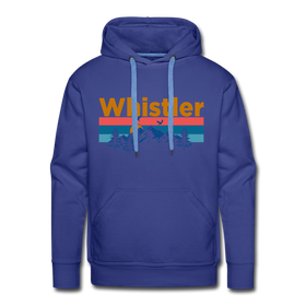 Premium Whistler, Canada Hoodie - Retro Mountain & Birds Premium Men's Whistler Sweatshirt / Hoodie - royalblue