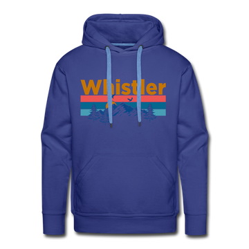 Premium Whistler, Canada Hoodie - Retro Mountain & Birds Premium Men's Whistler Sweatshirt / Hoodie - royalblue