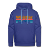 Premium Whistler, Canada Hoodie - Retro Mountain & Birds Premium Men's Whistler Sweatshirt / Hoodie
