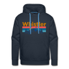 Premium Whistler, Canada Hoodie - Retro Mountain & Birds Premium Men's Whistler Sweatshirt / Hoodie - navy