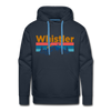 Premium Whistler, Canada Hoodie - Retro Mountain & Birds Premium Men's Whistler Sweatshirt / Hoodie