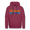 Premium Wyoming Hoodie - Retro Mountain & Birds Premium Men's Wyoming Sweatshirt / Hoodie