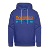 Premium Wyoming Hoodie - Retro Mountain & Birds Premium Men's Wyoming Sweatshirt / Hoodie