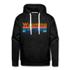 Premium Wyoming Hoodie - Retro Mountain & Birds Premium Men's Wyoming Sweatshirt / Hoodie